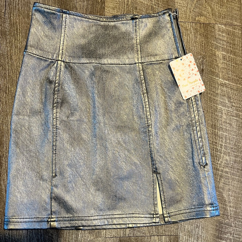 NWT Free People metallic mini skirt